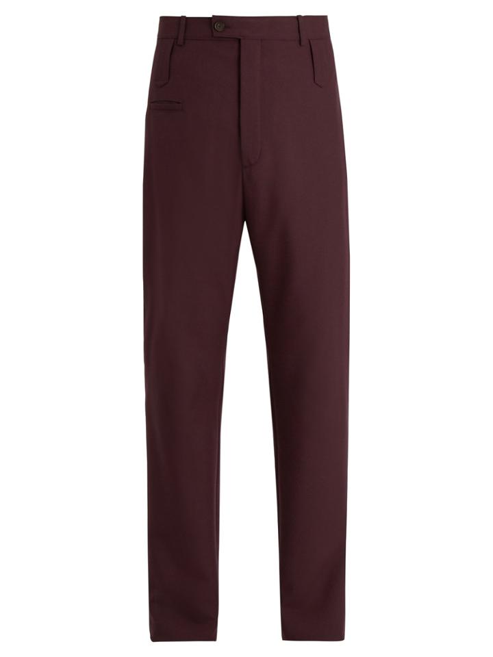 Balenciaga High-rise Wool-blend Twill Trousers