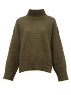 Matchesfashion.com Frame - Roll Neck Wool Blend Sweater - Womens - Khaki