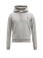 Mens Rtw Ami - Ami De Caur Organic-cotton Hooded Sweatshirt - Mens - Grey