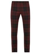 Valentino Checked Slim-leg Wool Trousers