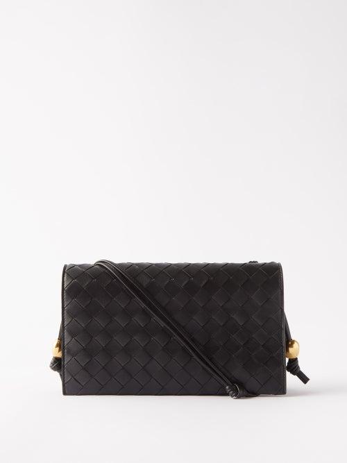 Bottega Veneta - Trio Intrecciato-leather Pouch - Womens - Black