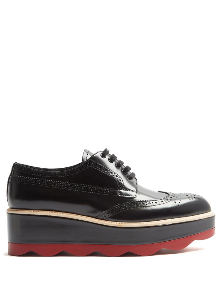 Prada Leather Flatform Brogues