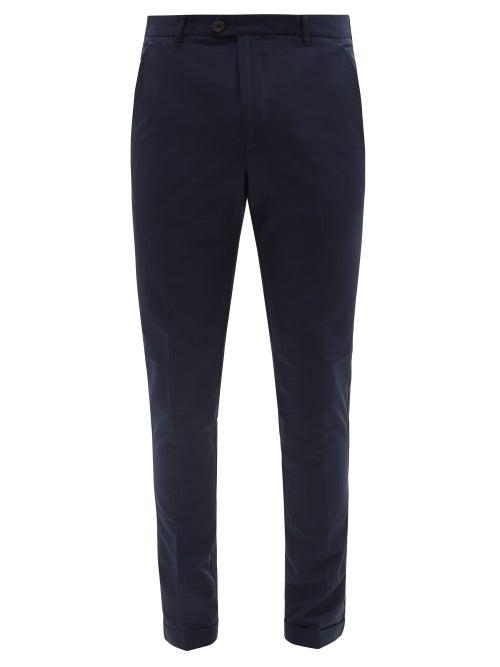 Matchesfashion.com Falke Ess - Straight-leg Cotton-blend Golf Trousers - Mens - Navy