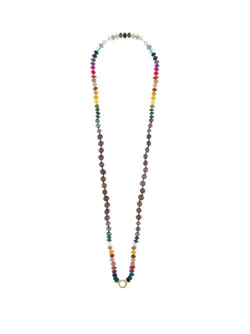 Matchesfashion.com Harwell Godfrey - Tahitian Pearl, Crystal & 18kt Gold Necklace - Womens - Green Multi