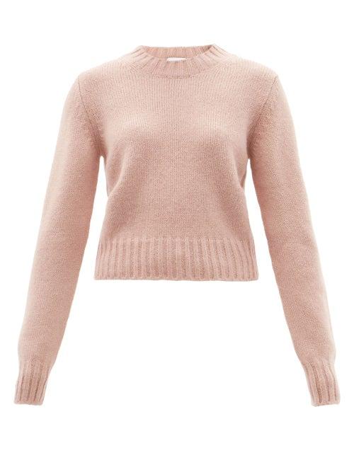 Ladies Rtw Raey - Crew-neck Alpaca-blend Textured Sweater - Womens - Light Pink