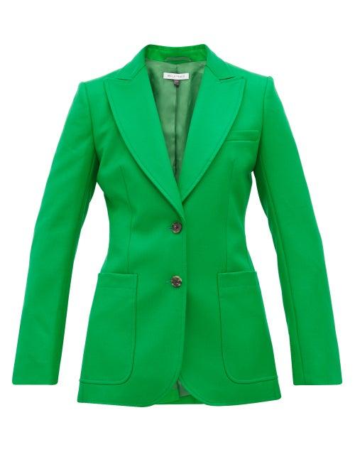 Matchesfashion.com Bella Freud - Saint James Single Breasted Wool Twill Jacket - Womens - Green