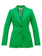 Matchesfashion.com Bella Freud - Saint James Single Breasted Wool Twill Jacket - Womens - Green