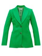 Matchesfashion.com Bella Freud - Saint James Single Breasted Wool Twill Jacket - Womens - Green