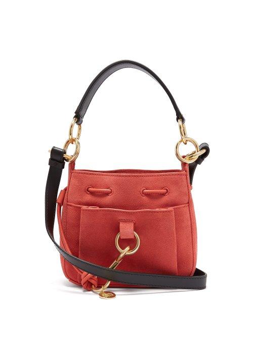Matchesfashion.com See By Chlo - Tony Small Suede Bucket Bag - Womens - Pink