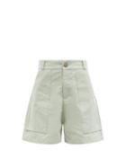 Matchesfashion.com Toogood - The Machinist Cotton-blend Poplin Shorts - Womens - Light Green