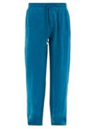 Matchesfashion.com Vilebrequin - Pacha Logo-patch Linen Trousers - Mens - Blue