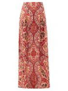 Matchesfashion.com Etro - Paisley-print Crepe Maxi Skirt - Womens - Red Multi