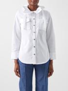 Thebe Magugu - Ruffle-collar Cotton-faille Shirt - Womens - White