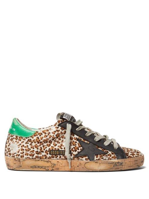 Matchesfashion.com Golden Goose Deluxe Brand - Superstar Leopard Print Low Top Calf Hair Trainers - Womens - Leopard