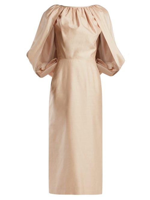 Matchesfashion.com Gabriela Hearst - Francisca Silk Shantung Dress - Womens - Light Pink