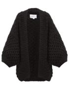 Matchesfashion.com I Love Mr Mittens - Oversized Honeycomb Knit Wool Cardigan - Womens - Black