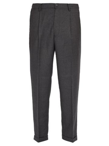 Matchesfashion.com Presidents - Angelico Wool Trousers - Mens - Grey