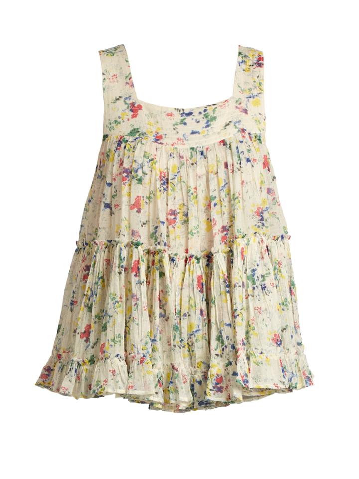 Mes Demoiselles Asha Floral-print Cotton Top
