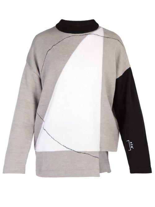 Matchesfashion.com A-cold-wall* - Knit Panel Wool Sweater - Mens - Beige Multi