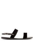 Matchesfashion.com Ancient Greek Sandals - Clio Leather And Pony Hair Sandals - Womens - Black