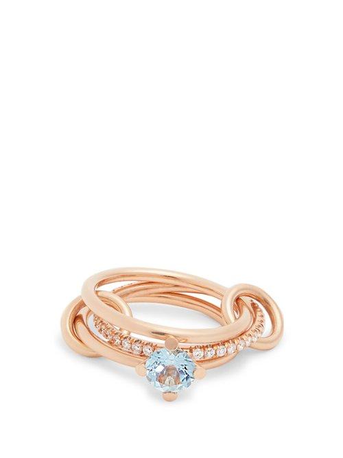 Matchesfashion.com Spinelli Kilcollin - Astral Aquamarine, Diamond & Rose Gold Ring - Womens - Rose Gold