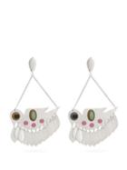 Matchesfashion.com Isabel Marant - Embellished Bird Pendant Earrings - Womens - Silver