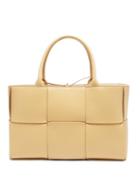 Matchesfashion.com Bottega Veneta - The Arco Intrecciato-leather Tote Bag - Womens - Beige
