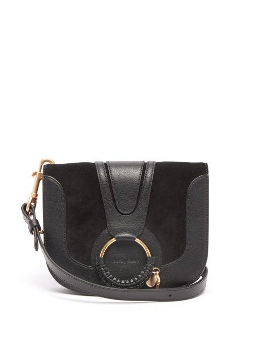 Ladies Bags See By Chlo - Hana Small Leather And Suede Cross-body Bag - Womens - Black