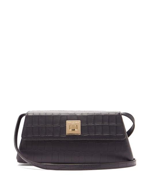 Matchesfashion.com Sparrows Weave - The Clutch Crocodile-effect Leather Cross-body Bag - Womens - Black