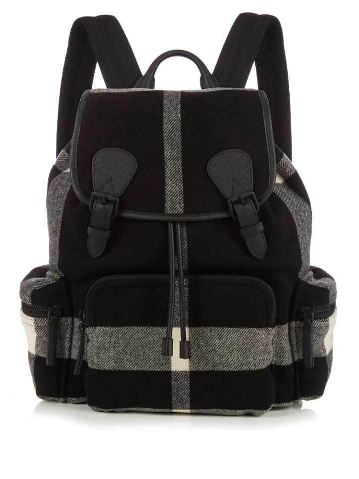 Burberry Checked Wool-blend Felt Backpack
