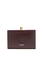 Jil Sander - Goji Crackled-leather Wallet - Womens - Dark Brown
