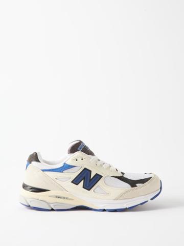 New Balance - Made In Usa 990v3 Suede And Mesh Trainers - Mens - Cream Multi