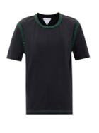 Bottega Veneta - Blanket-stitch Cotton-jersey T-shirt - Womens - Black