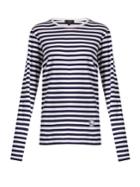 Burberry Helmet-appliqu Striped T-shirt