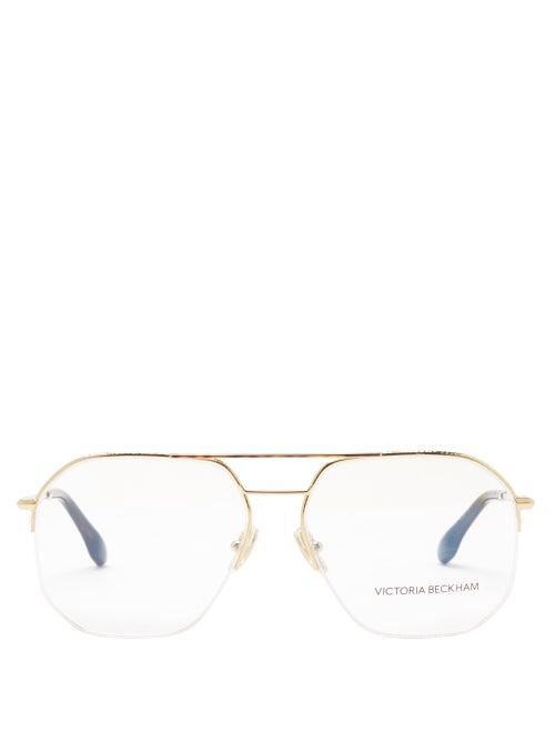 Ladies Accessories Victoria Beckham - Aviator Metal Sunglasses - Womens - Gold