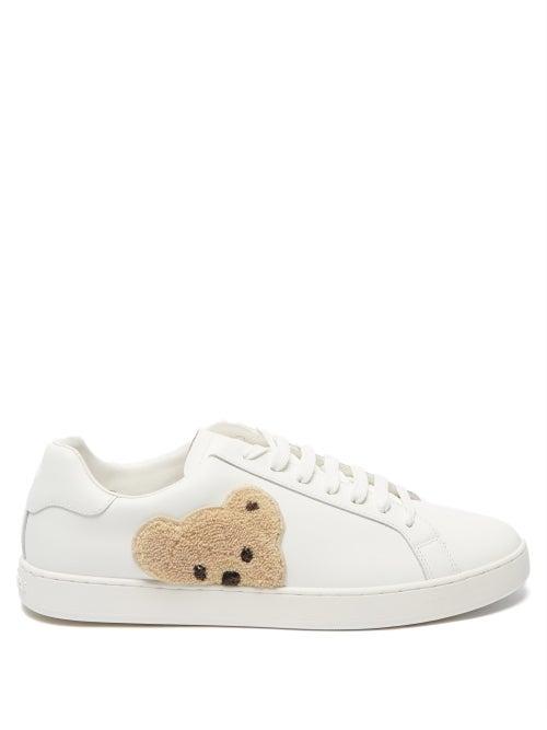 Palm Angels - Teddy Bear Leather Trainers - Mens - Brown White