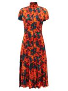 Proenza Schouler White Label - Sunflower-print Jersey Midi Dress - Womens - Red Multi