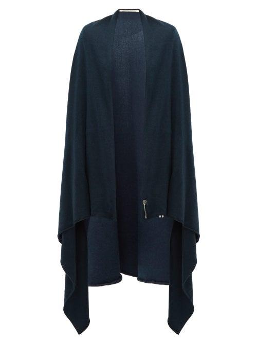 Matchesfashion.com Extreme Cashmere - Knitted Cashmere Blend Cape - Womens - Blue