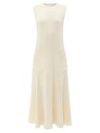 Raey - Sleeveless Stitch-pocket A-line Crepe Dress - Womens - Ivory