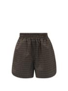 Ladies Activewear Fendi - Ff-print Mesh Shorts - Womens - Brown Multi