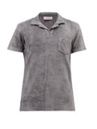 Orlebar Brown - Cuban-collar Cotton-terry Polo Shirt - Mens - Grey