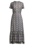 Matchesfashion.com Luisa Beccaria - Floral Embroidered Tulle Gown - Womens - Black Multi