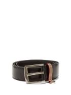 Matchesfashion.com Burberry - Icon-stripe Leather Belt - Mens - Black
