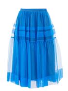 Molly Goddard - Ebba Tulle Midi Skirt - Womens - Blue