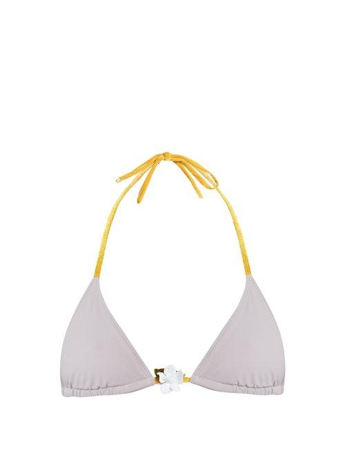 Matchesfashion.com Roxana Salehoun - Triangle Bikini Top - Womens - Light Purple