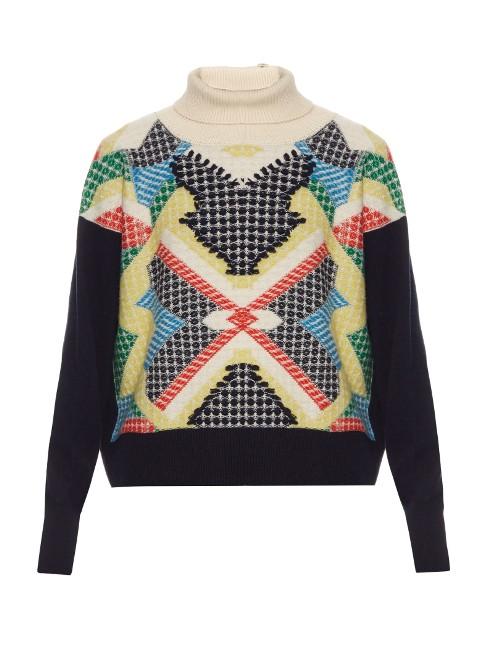 Barrie Primary Pixels Cashmere Sweater