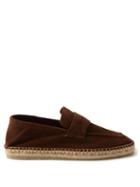 Zegna - Valencia Collapsible-heel Suede Espadrilles - Mens - Brown