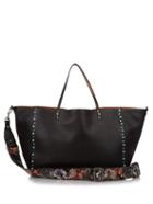 Valentino Rockstud Rolling Reversible Leather Tote