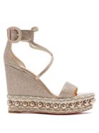 Christian Louboutin Chocazeppa Metallic Leather Wedges