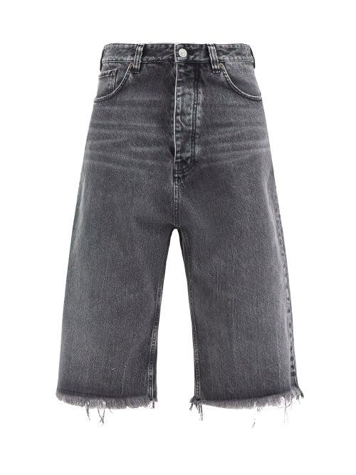 Matchesfashion.com Balenciaga - Frayed Cropped Jeans - Womens - Black